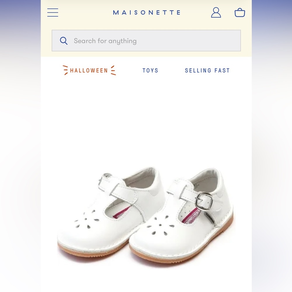 L’amour classic leather stitch down white t-strap Mary Jane